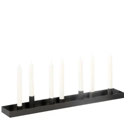 Kerzenhalter Rose mit Schale, längliche Kerzenschale für 7 Stabkerzen,  60cm, WMG Grünberger