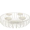 Kerzenhalter Schale, Draht-Advents-Kerzenschale, creme, Ø36cm