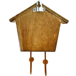 Kleine Holzgarderobe Vogelhaus used look, Kleiderhaken Vogelhaus, hellblau, 17x12cm