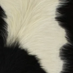 Kuhfell Hocker rund, Fellhocker auf Holzbeine, 45cm, schwarz-weiß, Mars & More