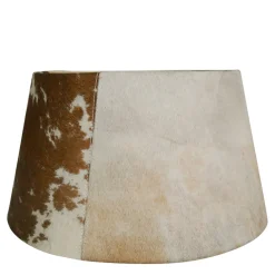 Kuhfell Lampenschirm, braun-weiß, konische Form, 40cm, Mars & More