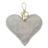 Kuhfell Schlüsselanhänger Herz, Fellherz grau-weiß, 10x11cm, Mars & More