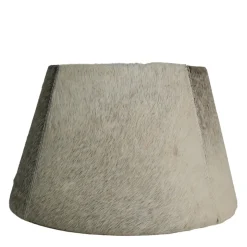 Kuhfell Lampenschirm, grau, konische Form, 30cm, Mars & More