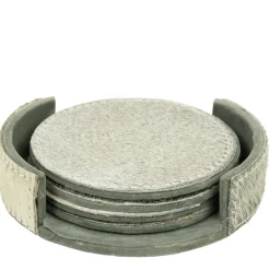 Kuhfell Untersetzer rund grau, Ø10cm, 4St/Pack, Mars & More