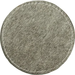 Kuhfell Untersetzer rund grau, Ø10cm, 4St/Pack, Mars & More