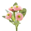 Kunstblume Bellis rosa, Bellisstrauß mit 6 Blüten, 20cm