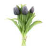 Kunstblumen Tulpen wie echt: Tulpen Vermeer schwarz, Tulpenstrauß Sally, 7St. gebündelt, 31cm