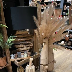 Kunstfpflanze Pampasgras, filigran naturfarben, mit Draht zum Formen, 140cm