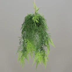 Kunstpflanze Farn, Farnball zum Hängen, hell und dunkelgrün, 52cm