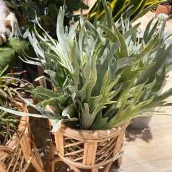 Kunstpflanze Farn, Geweihfarn grünbbraun, 47cm, Pick