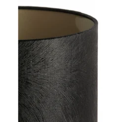 Lampenschirm Lubis schwarz, Lampenschirm Zylinder 30x30x42cm, Light & Living