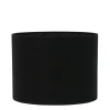 Lampenschirm Livigno schwarz, Lampenschirm Leinenoptik, Zylinder 40x40x30cm, Light & Living