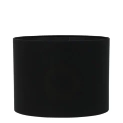 Lampenschirm Livigno schwarz, Lampenschirm Leinenoptik, Zylinder 40x40x30cm, Light & Living