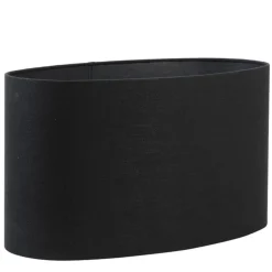 Lampenschirm Livigno schwarz, ovaler Lampenschirm Leinenoptik, Oval 58x24x32cm, Light & Living