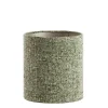 Lampenschirm Osire grün, Lampenschirm Bouclé, Zylinder 25x25x27cm, Light & Living