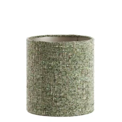 Lampenschirm Osire grün, Lampenschirm Bouclé, Zylinder 25x25x27cm, Light & Living