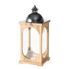 Laterne Melira, Holzlaterne mit großem Glasfenster, 26x61cm, Boltze Home Collections