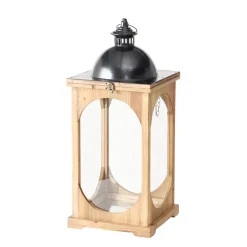 Laterne Melira, Holzlaterne mit großem Glasfenster, 26x61cm, Boltze Home Collections