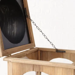 Laterne Melira, Holzlaterne mit großem Glasfenster, 26x61cm, Boltze Home Collections