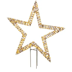 LED Deko Stern Korbgeflecht, Aussenbereich, zum Stecken, 92cm