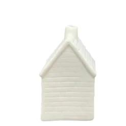 LED Haus Weihnachten, kleines Keramikhaus weiß, 11cm