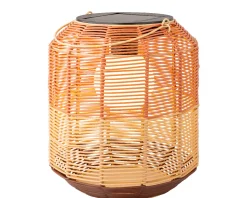 LED Solar Laterne, künstliche Korbweide orangebraun-natur, 28cm, Outdoor, Lumineo