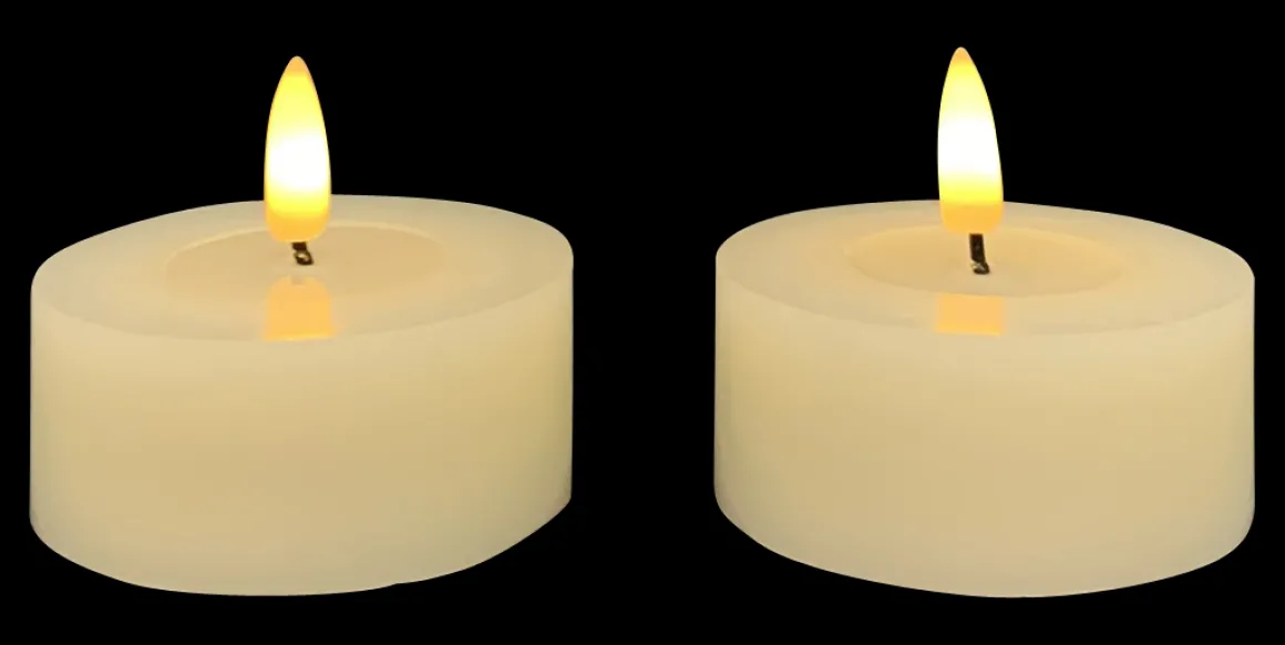 LED Teelicht Lumiere creme, Wachskerzen mit Timerfunktion, Set/2