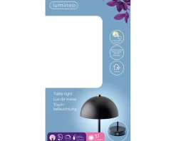 LED Tischlampe schwarz, Pilzform, 25cm