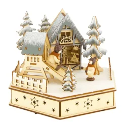 LED Winterlandschaft Spielplatz aus Holz, beleuchtet, 20x15cm, DIJK Natural Collections