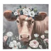 Leinwandbild Kuhmotiv Blumenkuh, 90x90cm, Gilde