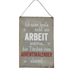 Lustiges Metall-Schild Weihnachtsspruch: Arbeit, 20x30cm