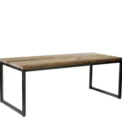 Massiver Esstisch Barn Naturholz, Eisengestell mit Altholzbretter, Gartentisch, 170cm, WMG Grünberge