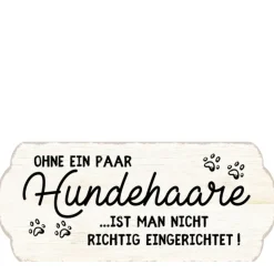 Metall Schild mit Spruch: Ohne ein paar Hundehaare..., 35x15cm, Gerrys Garden
