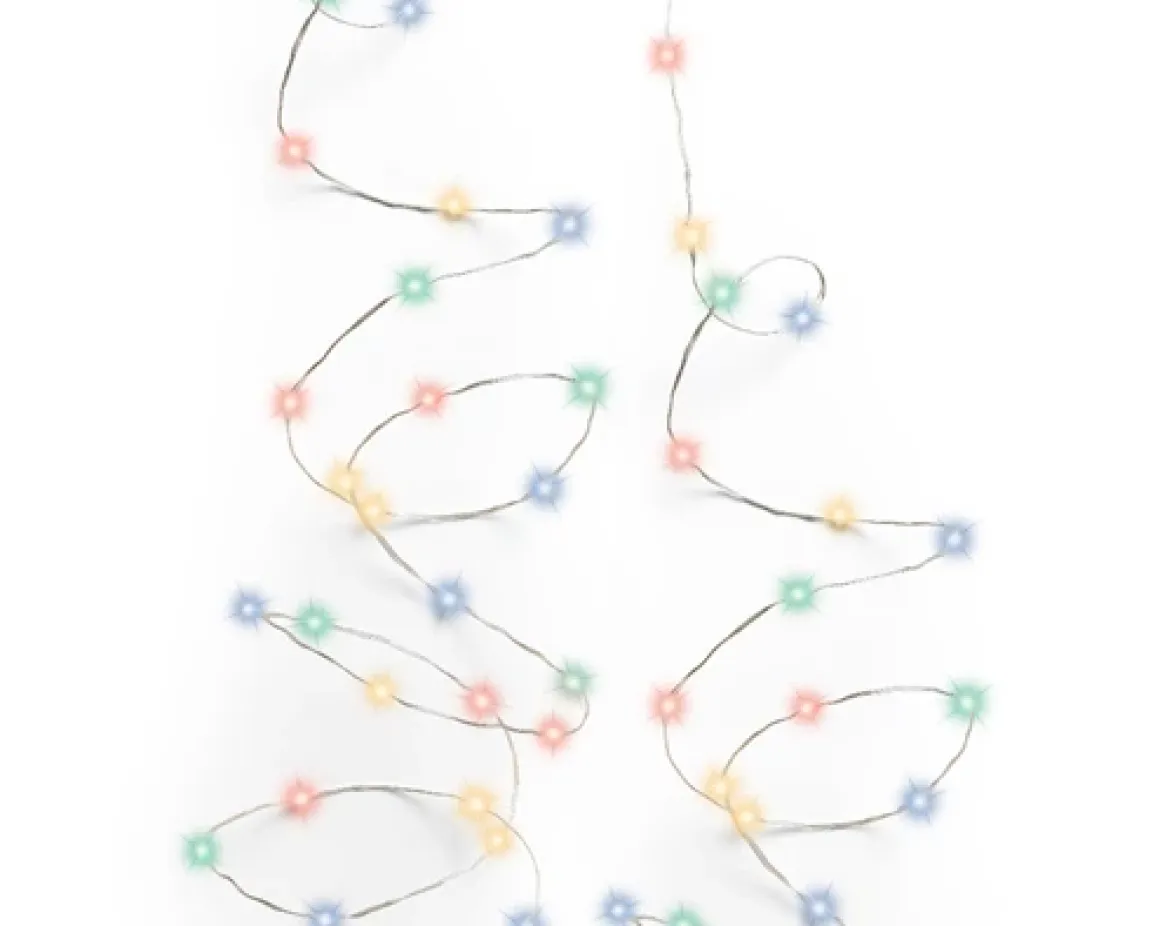 Micro LED Lichterkette, Strangbeleuchtung, bunt, 50 LED, 245cm, Batteriebetrieb, Lumineo