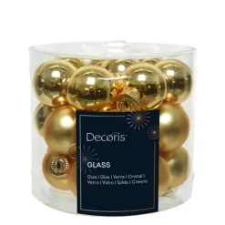 Mini Weihnachtsbaumkugeln aus Glas, gold glanz/matt, Ø2,5cm, 24St/Box, Decoris