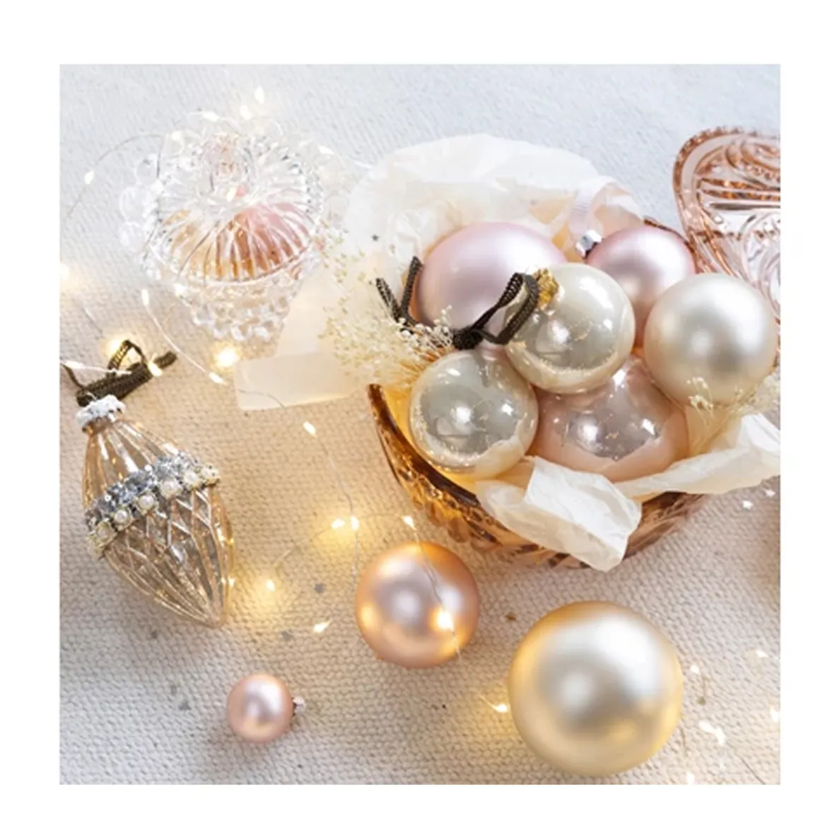 Mini Weihnachtsbaumkugeln aus Glas, perle emaille/matt, Ø3,5cm, 16St/Box, Decoris