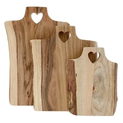 Natur Holzbrett mit Herz, Naturholzbrett Akazie, 20x15cm