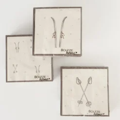 Papierservietten Mountains Ski und Stöcke, Serviette Winterski/stöcke, 33x33cm, 20St/Pack, Boltze Home Collections