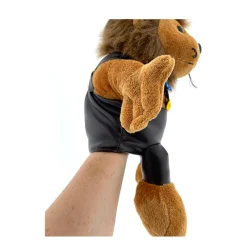 Plüsch Handpuppe Löwe, Bayernlöwe mit Hut und Enzian, 38cm