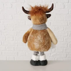 Plüsch Hochlandrind Buffy braun mit Teleskopbeine, ausziehbar bis 67cm, Boltze Home Collection