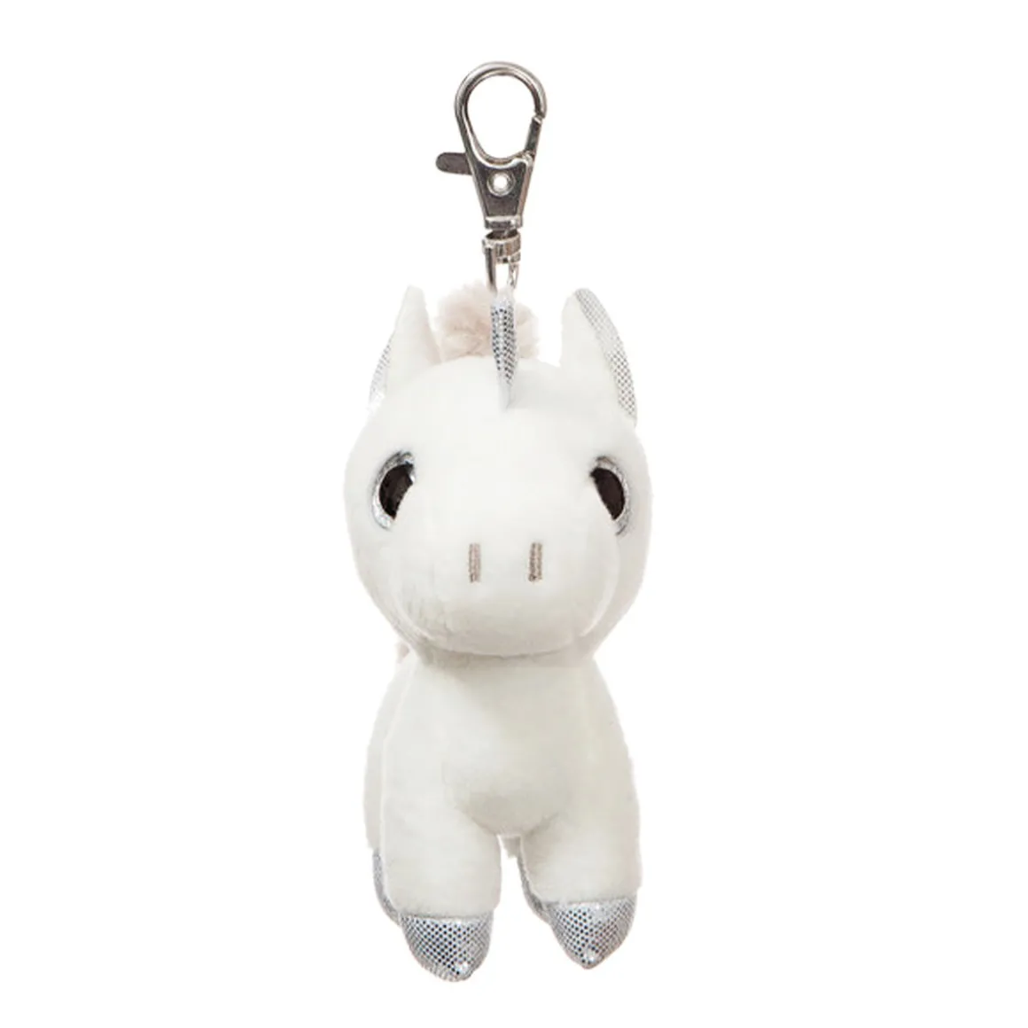 Plüsch Schlüsselanhänger Einhorn Sparkle silber, Sparkle Tales, 13cm, Aurora World