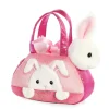 Plüsch Tasche mit Hase, weiß-pink, Fancy Pals, 20cm, Aurora World