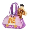 Plüsch Tasche mit Stofftier, Giraffe, braun-creme/violett, Fancy Pals, 20cm, Aurora World