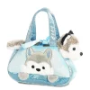 Plüsch Tasche mit Stofftier Hund Husky grau-weiß, Fancy Pals, Peek-a-Boo, 20cm, Aurora World
