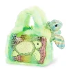 Plüsch Tasche mit Stofftier Schildkröte grün, Fancy Pals, 20cm, Aurora World