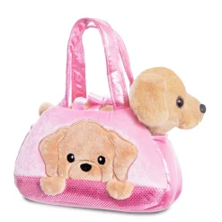Plüsch Tasche mit Stofftier Hund, Labrador braun, Fancy Pals, Peek-a-Boo, 20cm, Aurora World