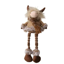 Plüsch Hochlandrind Buffy, Kantenhocker, kleiner brauner Büffeljunge mit Schlackerbeine, Boltze Home