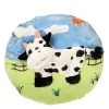 Plüschkissen rund, Landschaft - Kuh, Ø33cm