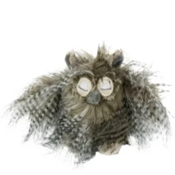 Plüschtier Eule, Kuscheltier lustige Eule mit grauen Kunstfedern, 18cm, Mars & More