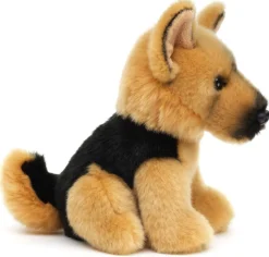 Plüschtier Hund, Deutscher Schäferhund, braun-schwarz, 18cm, Uni Toys